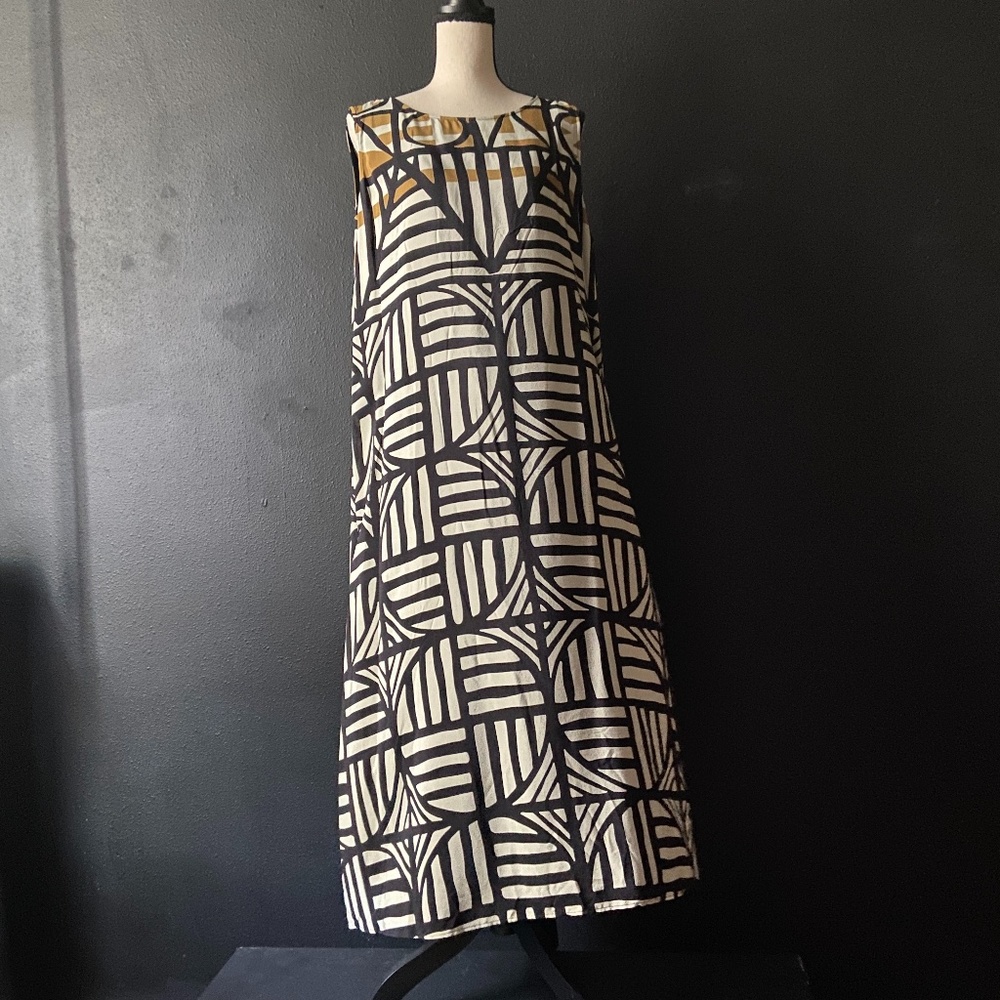 Marina Rinaldi Silk Geo Print Dress Size 14 NWT